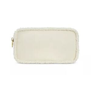 new stoney clover cream Pouch with sherpa trim